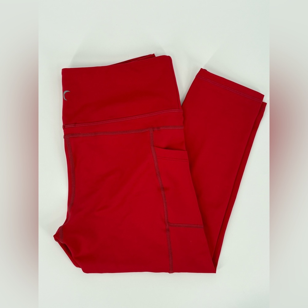 ZYIA ACTIVE Leggings Red Athletic High Rise Pocket Crop Women’s 12